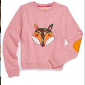 Mini Boden Fox Appliqué Patch Elbow Sweatshirt Sz 5-6